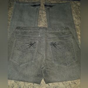 "Mecca Femme" Vintage Black & Grey Boot-Cut Jeans